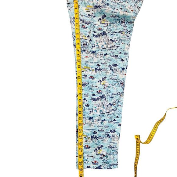 Talbots The Weekend Chino Pant in Aqua Blue w/ Tropical Scenic Print Size 12 - Picture 15 of 15